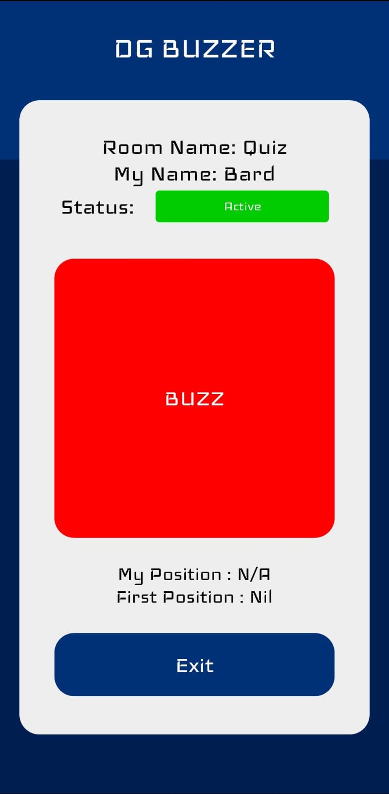 Player buzzer screen