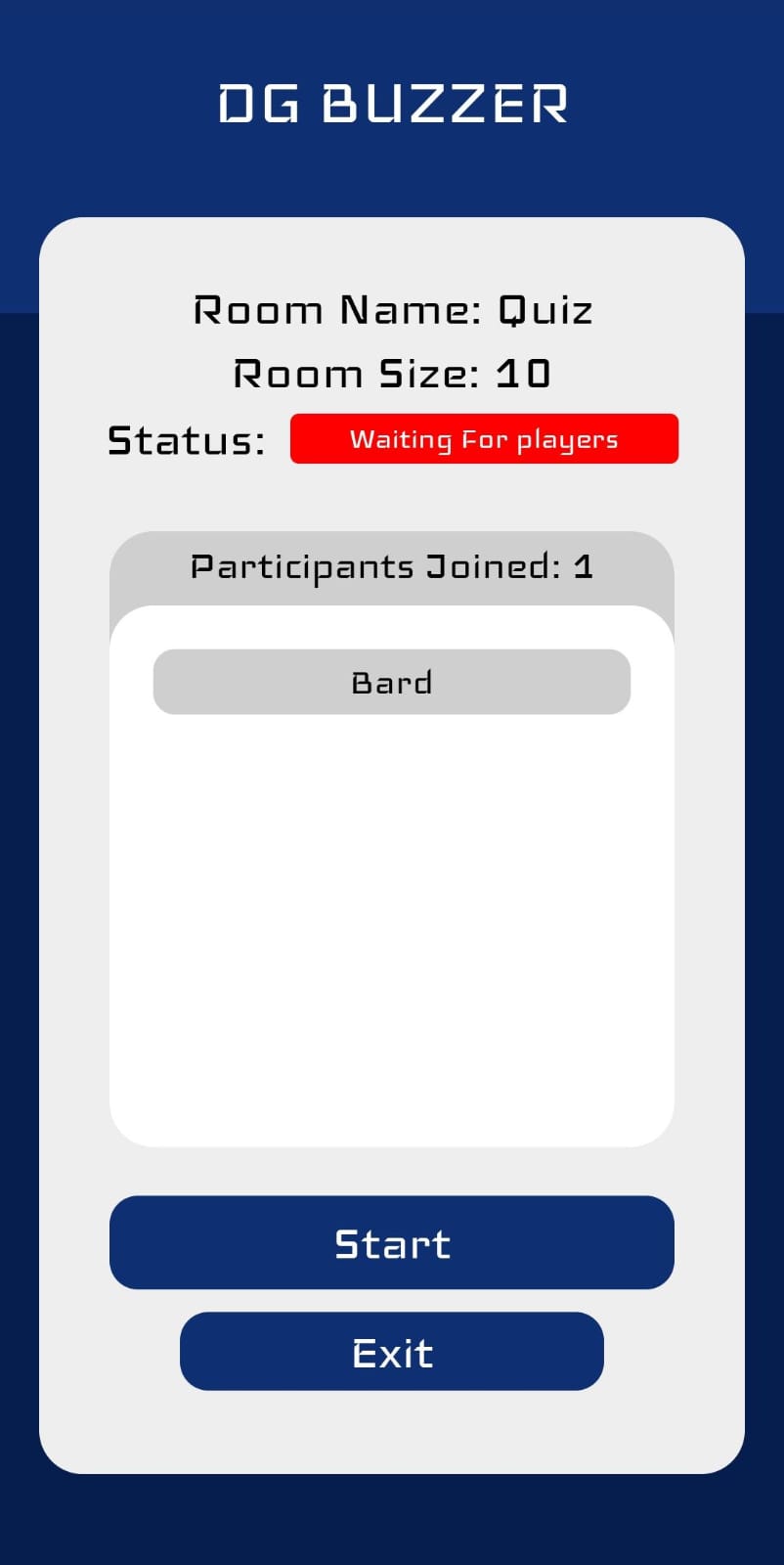 Host waiting for players